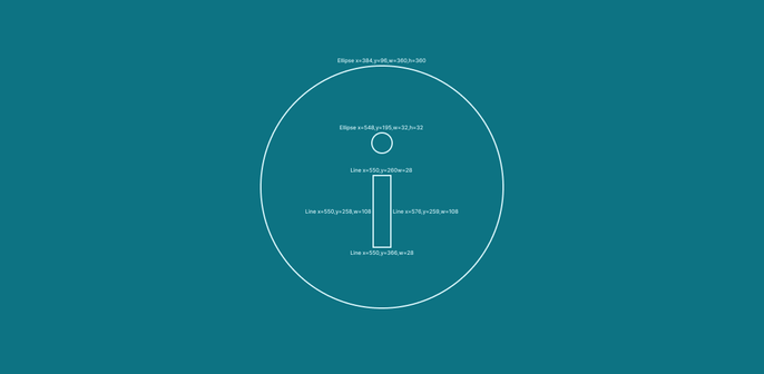 Information "i" symbol styled as a blueprint