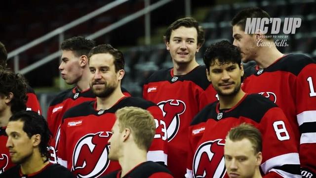 Cody Glass mic'd up for team photo day