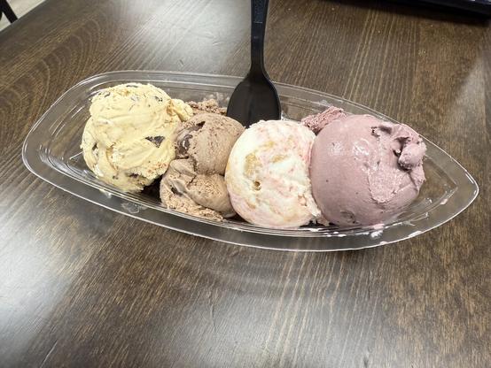 A flight of ice cream from Hangry Bear Creamery in Kennett Square, Pennsylvania.
