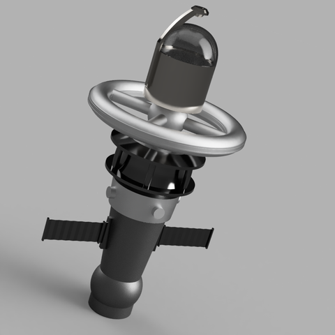 A rendering of the space station from the sketch, modeled in 3d.