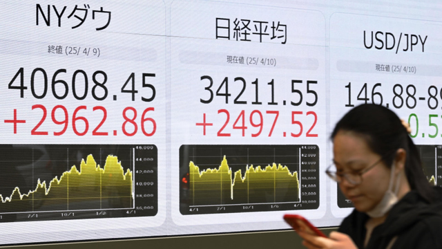 Tokyo stocks rebound sharply after Trump pauses some tariffs