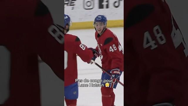 À l’entraînement optionnel du CH : Joshua Roy, Oliver Kapanen, Emil Heineman et … Lane Hutson! 💪🏻