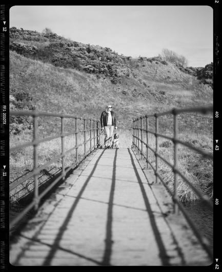 Oskar and mum on bridge