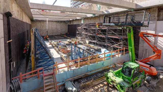 Foto der Haltestelle City Nord im Rohbau