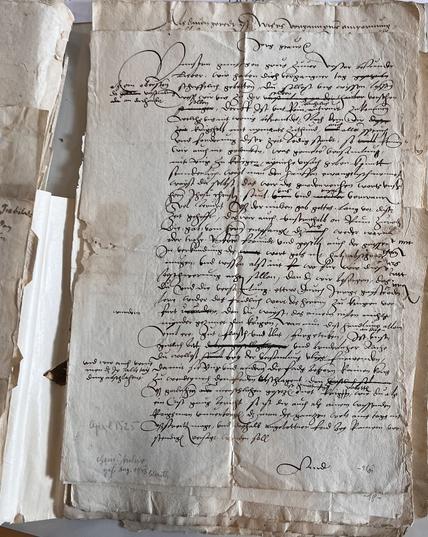 Schreiben Graf Georgs von Wertheim an Florian Geyer (Konzept). Vorlage: StAWt G-Rep. 102 Nr. 4490 fol. 16.