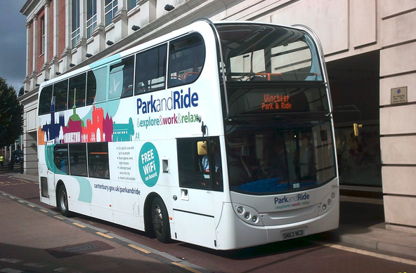 sn63ncd, canterbury park and ride bus, in st georges lane canterbury, (20th of august 2016