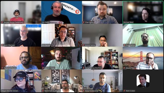 Screenshot of attendees on the April 4, 2025 #SitecoreLunch call.