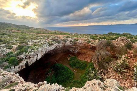 Cave site of Latnija in the northern Mellieħa region of Malta