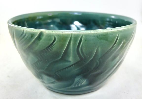 handmade bowl with grooves