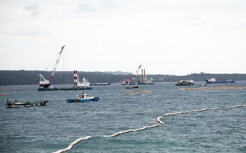 Another vessel spills oil at Marine airfield construction site on Okinawa