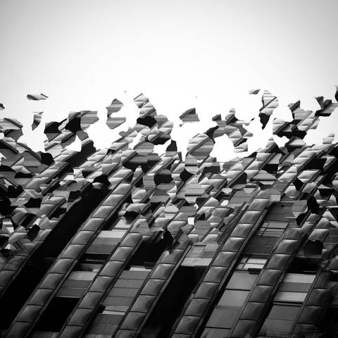 A deconstructed view of a building