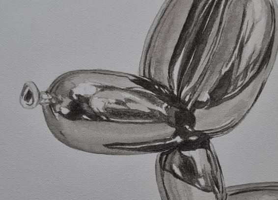 [EN - French below] Detail of an Indian ink wash drawing, showing reflections on chrome surfaces.
[FR] Détail d'un dessin au lavis d'encre de chine, montrant des reflets sur des surfaces chromées.