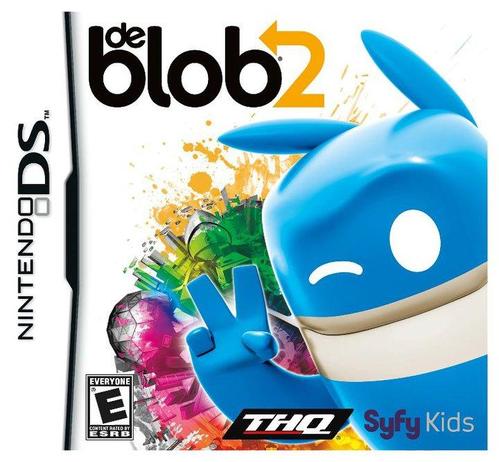 Carátula de Blob 2 de DS. Aparece personaje principal marcando un "dos" con los dedos, sonriendo y guiñando el ojo.