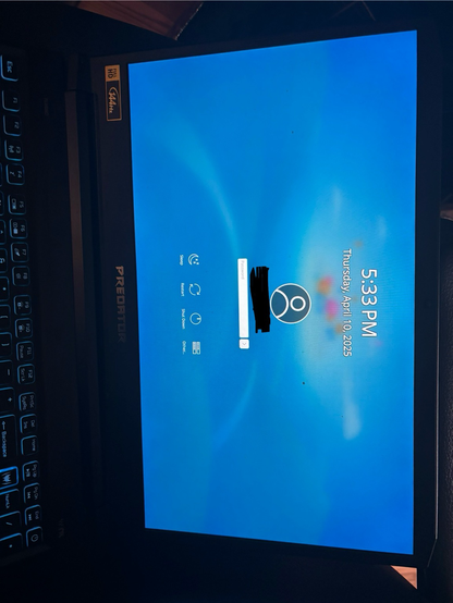 Login screen on a laptop for Fedora OS
