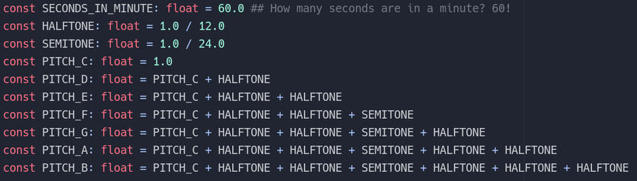 Constants dealing with note pitch.