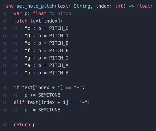 Assigning pitches to a note.