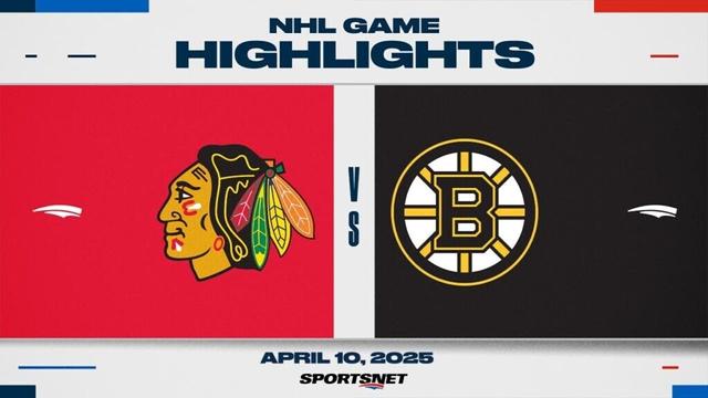 NHL Highlights | Blackhawks vs. Bruins - April 10, 2025