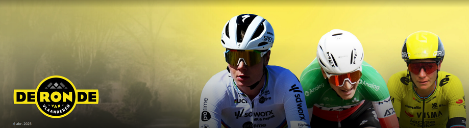 tv screenshot with lotte kopecki, elisa longo-borghini and Mariane The GOAT featured as main protagonists of 2025 ronde van vlaanderen cycling race