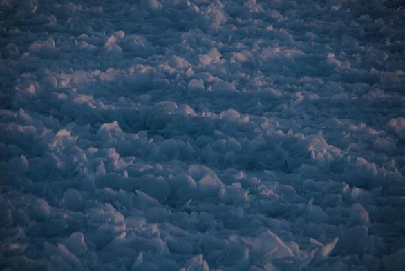 "Dragonscale ice" - the first time it was ever observed/ described. A very thick (metres) layer of very small (10-30cm) ice floes formed in very cold, turbelent conditions deep in the pack ice interior