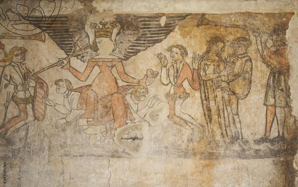 Frau Minne behändigt sich der Herzen (STARCH
Trouvaillen aus Archäologie und Denkmalpflege, 2011-
04). Foto von Karl Fülscher. Online via https://doi.org/
10.20384/zop-6000