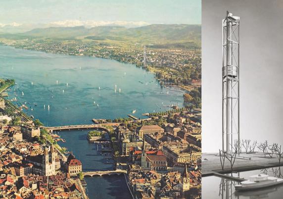 Der Züriturm: Touristisches Wahrzeichen und
Liebling der Pioniere (STARCH Trouvaillen aus
Archäologie und Denkmalpflege, 2023-04). Foto: gta
Archiv / ETH Zürich. Online via https://doi.org/10.20384
/zop-4823