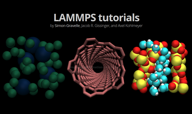 Snapshot from the main page of LAMMPS tutorials