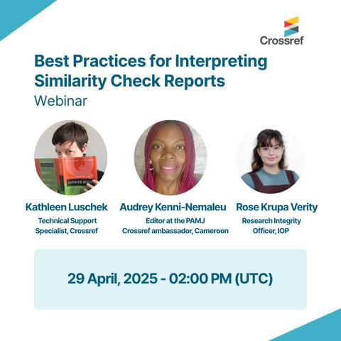 Similarity check report webinar Crossref