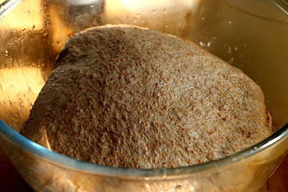 An additional 400g, 60g of oil and 2g allspice (ground pimento) added. After mixing rested for an hour, given 4 coil folds, rest another hour, 4 more folds, 40 mins then shape.