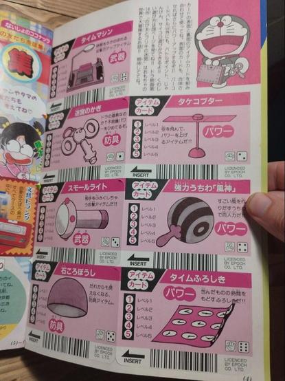 the other side of the page with the back side from the Doraemon card set.