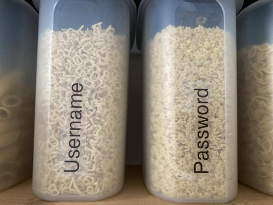 A box labled Username (with alphabet soup) and one labled (Password) with stars.