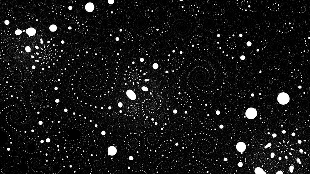 Black/white detailed fractal spirals.