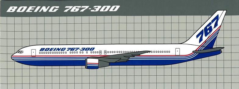 The Boeing 767-300 in Boeing House colors.