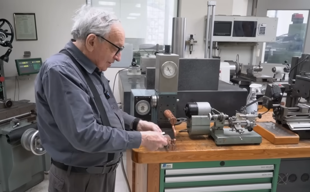 Gentleman demonstrates spot welding aluminum.