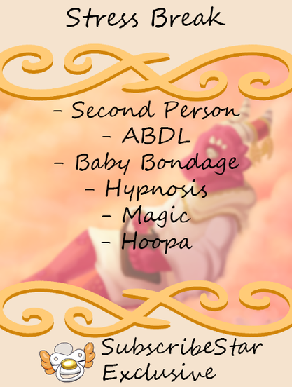 Story Cover for: Stress Break. Contains: Second Person, ABDL, Baby Bondage, Hypnosis, Magic, Hoopa.