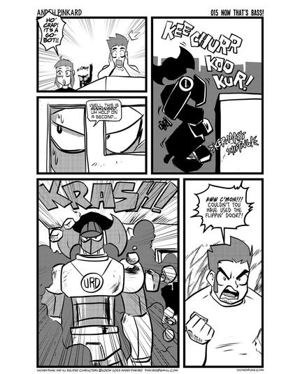 The giant creeper Mecha shrinks a little and walks through the wall, ignoring the door