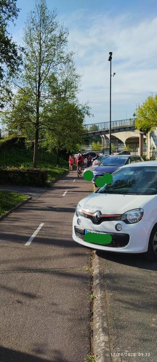 Des automobilistes stationnent sur la bande cyclable, c'est permis à Orléans