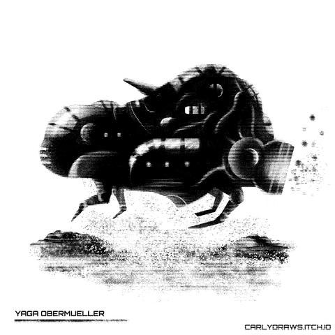 YAGA OBERMULLER
spaceship with little space leggies 
art by Carly A-F