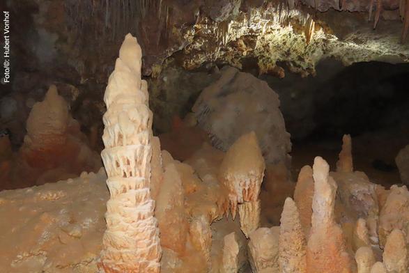 Tropfsteine, sogenannte Speläotheme, sind hervorragende Klimaarchive, da sich die chemische Zusammensetzung des Kalziumkarbonats der Speläotheme mit den klimatischen Bedingungen über der Höhle ändert. (Foto/©: Hubert Vonhof)