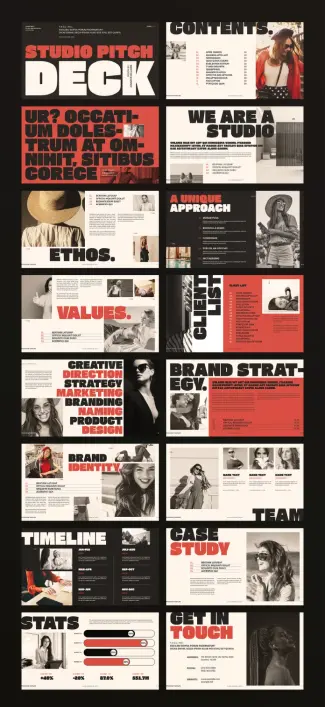 Pitch Deck InDesign Presentation Template by E-Type