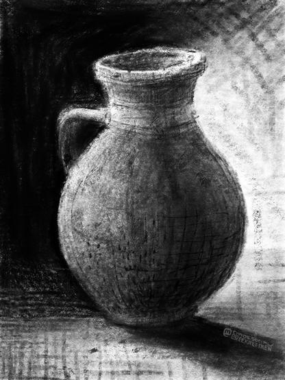 Black/ greytones on white, digital sketch (ProCreate)

Sketch of a vase