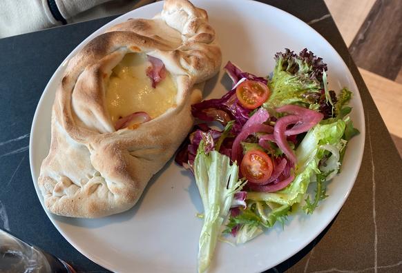 Everything reminds me of her... 

A panzerotti and side salad at Piazza Restaurant in Oban Scotland