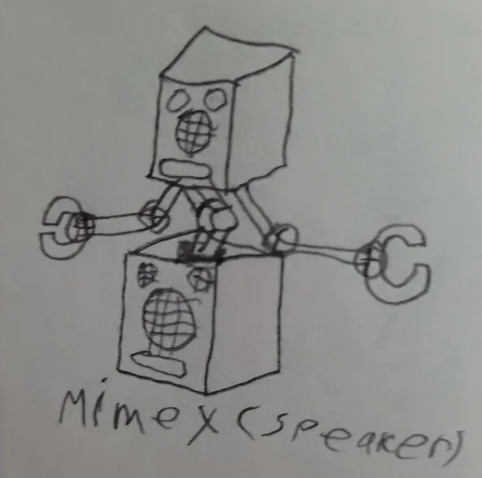 A sketch of a new Mek for Xenith Awakening called a Mimex, this variant mimicing a speaker stack.
