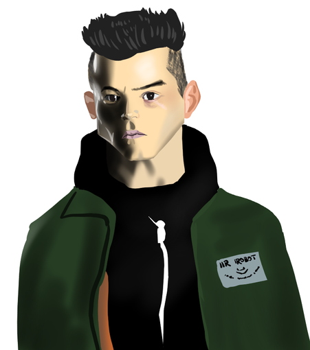 Digital painting of Elliot Alderson from Mr. Robot.