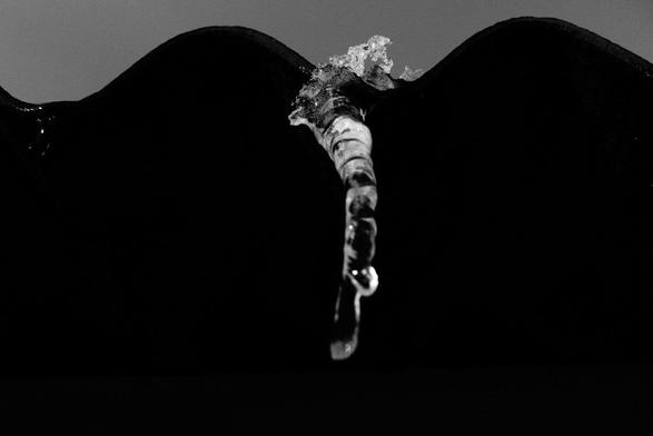 black and white photo of an icecycle