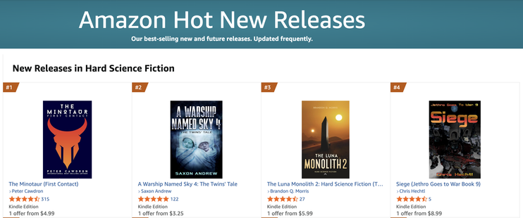 The Minotaur is the number 1 new release in hard science fiction
