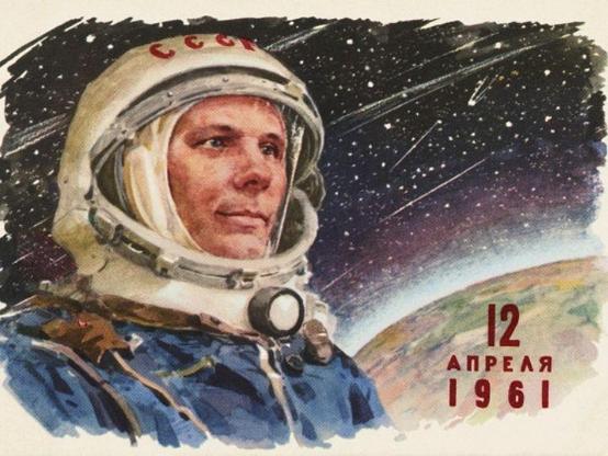 12 Abril 1961.
Yuri Gagarin, cosmonauta de la Unión Soviética.
Primer hombre en el espacio.