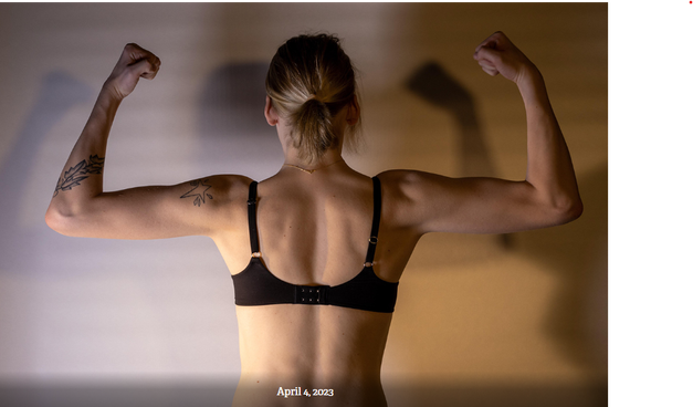 The same person after she started taking female hormones. Her muscles are less defined and softer.