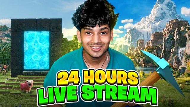 24 Hours NON STOP Minecraft Live | Niz Gamer