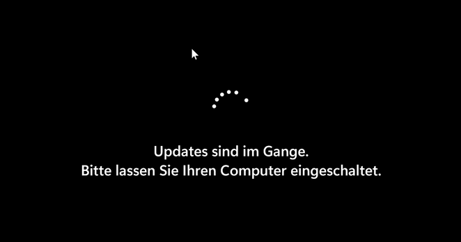 Updates sind im Gange.
Bitte lassen Sie Ihren Computer eingeschaltet.