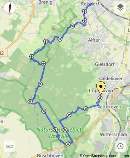 Kartenausschnitt der Waldville am Vorgebirge